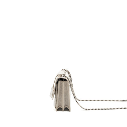 Saint Laurent/YSL Sunset Bag Crocodile embossed White SHW