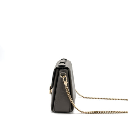 Gucci top handle messanger bag calfskin grey L