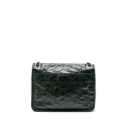 Saint laurent medium Niki calfskin green ruthenium hardware