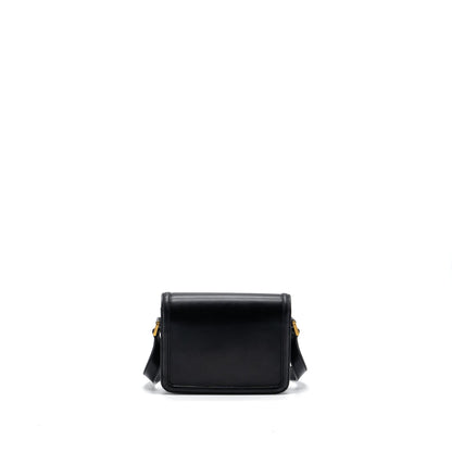 Saint Laurent Small Solferino Satchel Crossbody Bag Box Calfskin Black GHW
