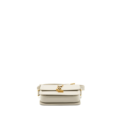 Saint Laurent Small Solferino Satchel Crossbody Bag White GHW