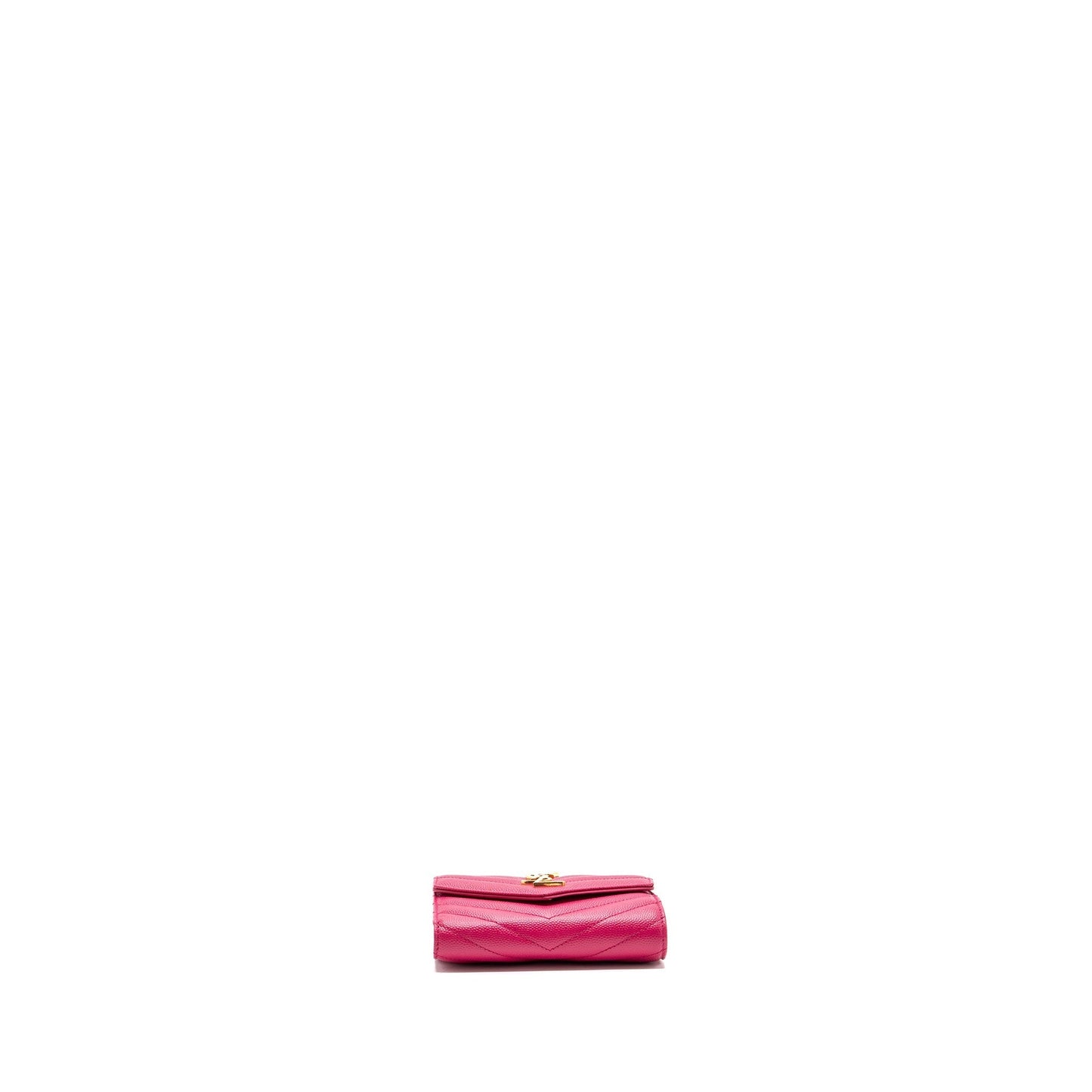 Saint laurent compact tri-fold wallet calfskin pink GHW