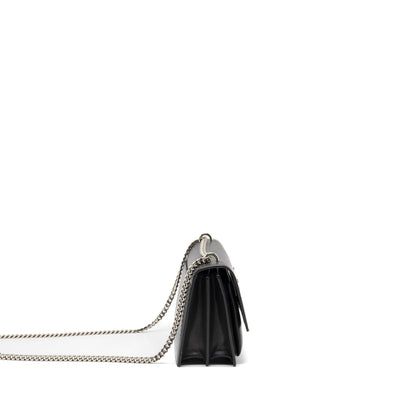 Saint Laurent Medium Sunset Chain Bag Calfskin Dark Grey Ruthenium Hardware