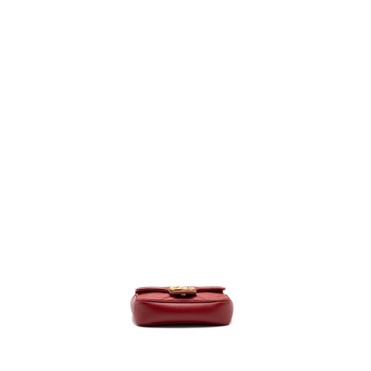 Gucci Marmont super mini matelassé chevron Calfskin red