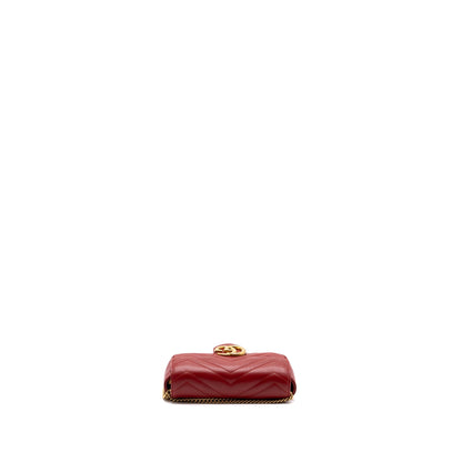 Gucci Marmont super mini matelassé chevron Calfskin red