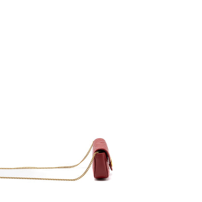 Gucci Marmont super mini matelassé chevron Calfskin red