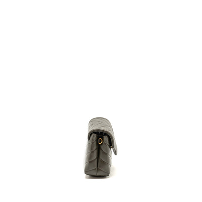 Saint Laurent/YSL Mini Toy Loulou Strap Bag Calfskin Dark Green GHW