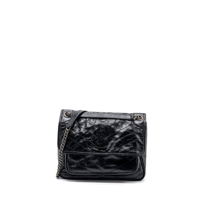 Saint laurent Medium Niki calfskin leather black SHW