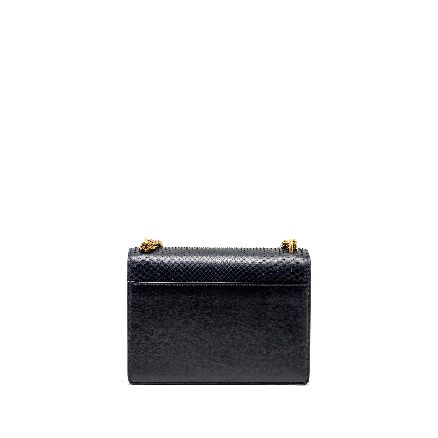 Saint Laurent /YSL Sunset Bag Python/Suede Navy GHW