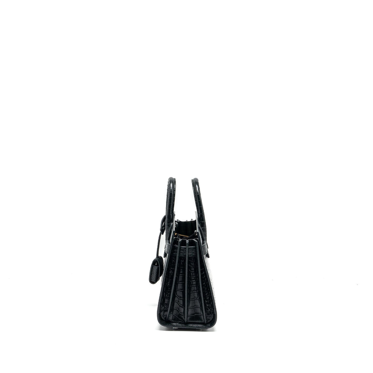 Saint Laurent/YSL Sac de Jour Nano Croc-embossed Calfskin Dark Green SHW