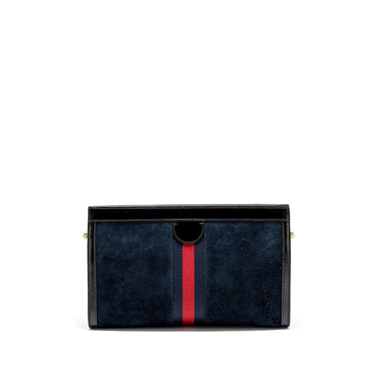 Gucci Ophidia Chain Bag Dragon Embroidered Suede Blue/Black/Multicolour