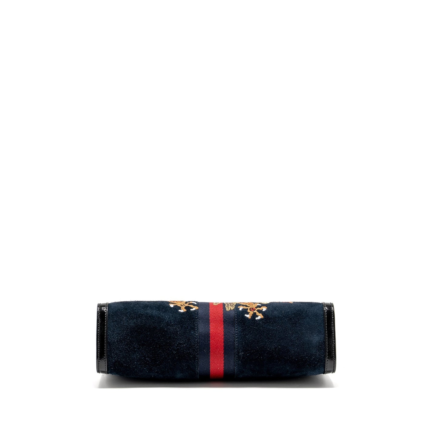Gucci Ophidia Chain Bag Dragon Embroidered Suede Blue/Black/Multicolour