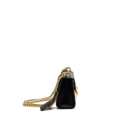 Gucci padlock chain bag bee print calfskin black