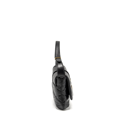Saint Laurent/YSL LE 57 Quilted Hobo Shoulder Bag Lambskin Black Multicolour Hardware