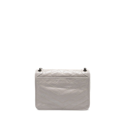 Saint Laurent Medium Niki Bag Calfskin Grey Ruthenium Hardware