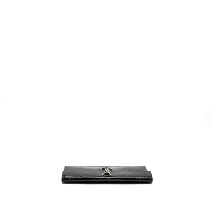 Saint Laurent/YSL Uptown Pouch Croc-Embossed Calfskin Black SHW