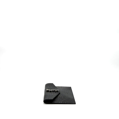 Saint Laurent/YSL Uptown Pouch Croc-Embossed Calfskin Black SHW