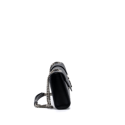 Saint Laurent/YSL Envelope Medium Chain Bag Grained Calfskin Mix Matelasse Black SHW
