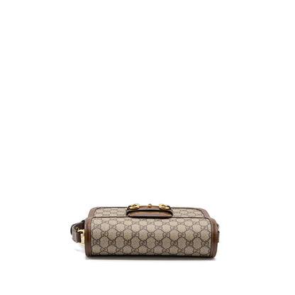 Gucci Horsebit 1955 Shoulder Bag GG Supreme Canvas / Leather Brown
