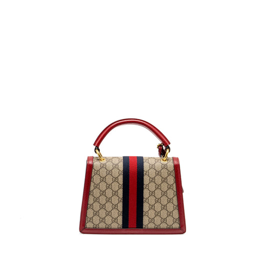 Gucci Queen Margaret Top Handle Bag GG Supreme Canvas Red/ Multicolour