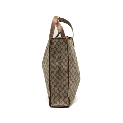 Gucci large shopping tote bag GG supreme canvas / brown