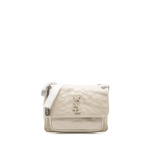 Saint laurent medium Niki calfskin blanc SHW