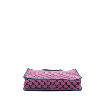 Gucci kids tote bag canvas / leather pink / dark blue
