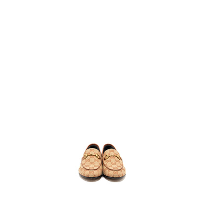 Gucci Size 35.5 Jordan Loafers canvas dark beige
