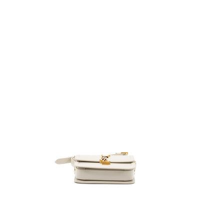Saint Laurent/YSL Small Solferino Satchel Crossbody Bag White GHW