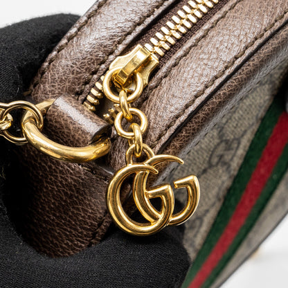 Gucci Ophidia GG mini round Shoulder bag GG supreme canvas / brown