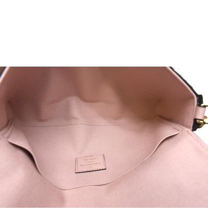 LOUIS VUITTON Pochette Felicie Monogram Empreinte Leather Chain Wallet Rose Poudre