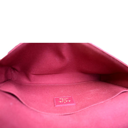 LOUIS VUITTON Felicie Monogram Canvas Pochette Crossbody Bag Fuchsia