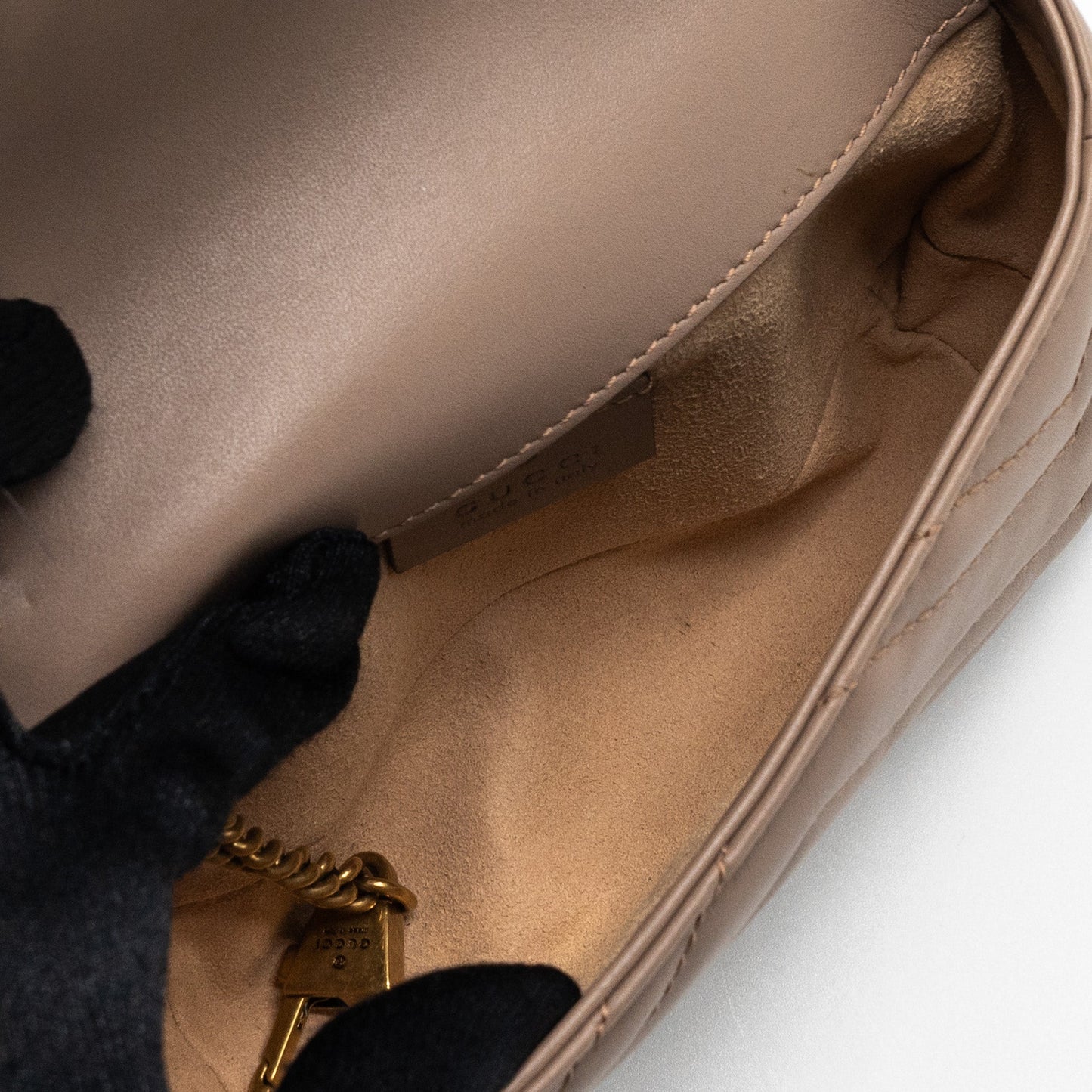 Gucci super mini GG Marmont bag calfskin beige