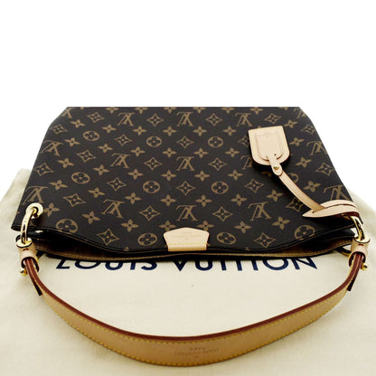 LOUIS VUITTON Graceful PM Monogram Canvas Hobo Bag Brown