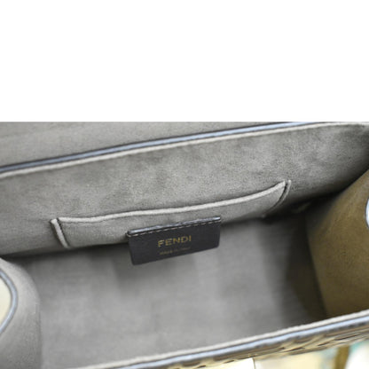 FENDI Kan I F Zucca Leather Shoulder Bag Brown