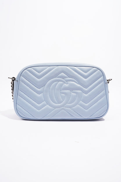 Gucci Womens Marmont Bag Blue Leather Small