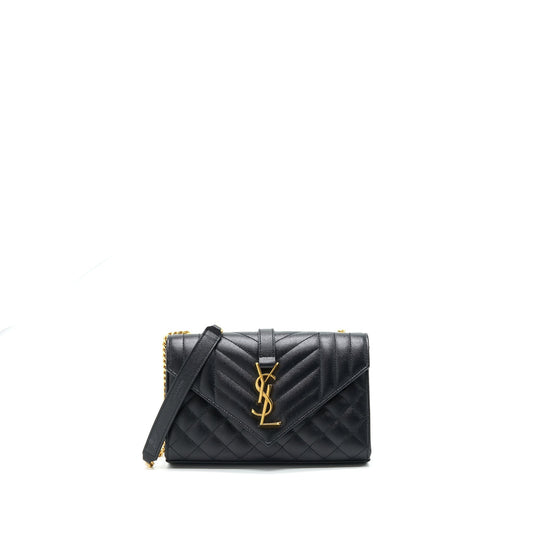 Laurent Small Envelope Crossbody Bag Black With GHW