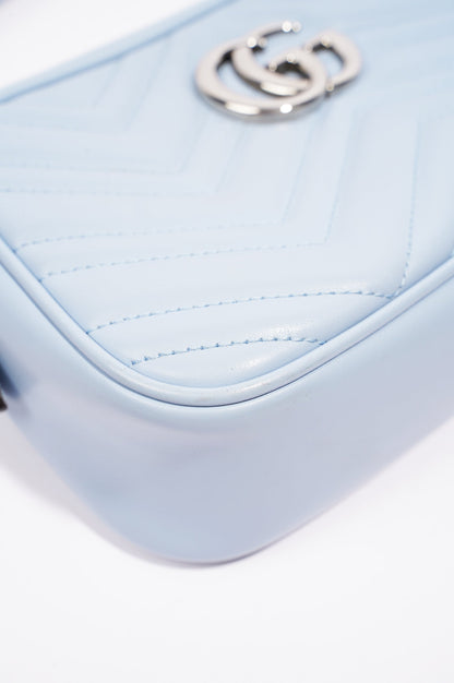 Gucci Womens Marmont Bag Blue Leather Small