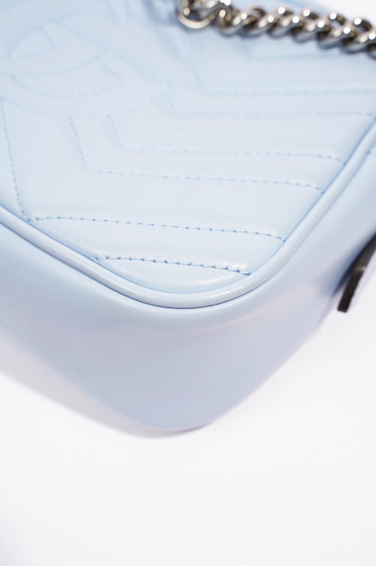 Gucci Womens Marmont Bag Blue Leather Small
