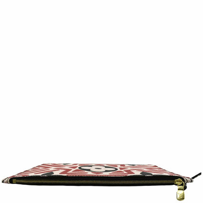 LOUIS VUITTON Neverfull Crafty Giant Monogram Canvas Wristlet Pouch Red