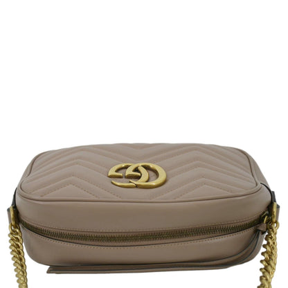 GUCCI GG Marmont Matelasse Leather Crossbody Bag Dusty Pink 447632