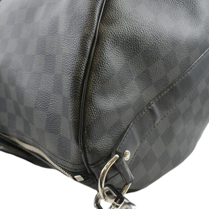 LOUIS VUITTON Keepall 55 Bandouliere Damier Graphite Travel Bag Black