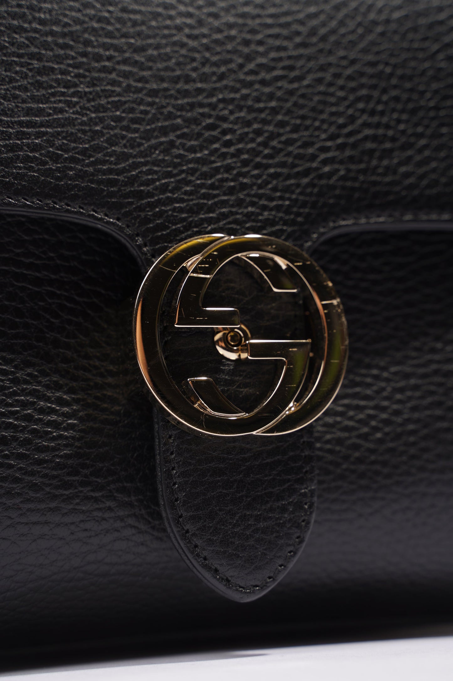 Gucci Womens Dollar Interlocking GG Bag Black