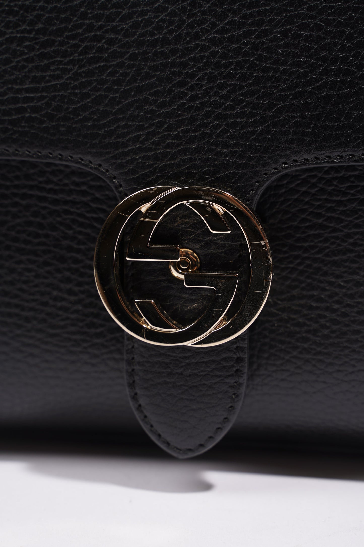 Gucci Womens Dollar Interlocking GG Bag Black