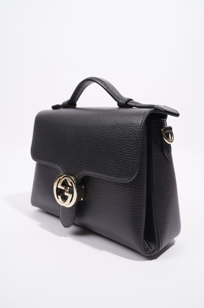 Gucci Womens Dollar Interlocking GG Bag Black