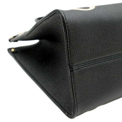 LOUIS VUITTON Onthego MM Giant Monogram Leather Tote Bag Black/Bicolor