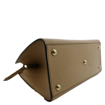 GUCCI Soho Leather Top Handle Hobo Bag Beige 607722