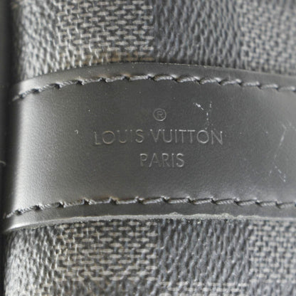 LOUIS VUITTON Keepall 55 Bandouliere Damier Graphite Travel Bag Black