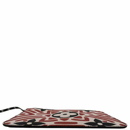 LOUIS VUITTON Neverfull Crafty Giant Monogram Canvas Wristlet Pouch Red