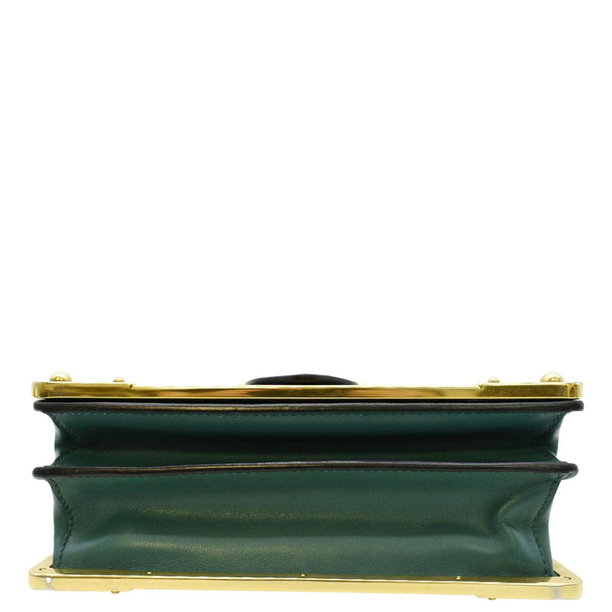 PRADA Cahier Swarovski Crystals Leather Shoulder Bag Green
